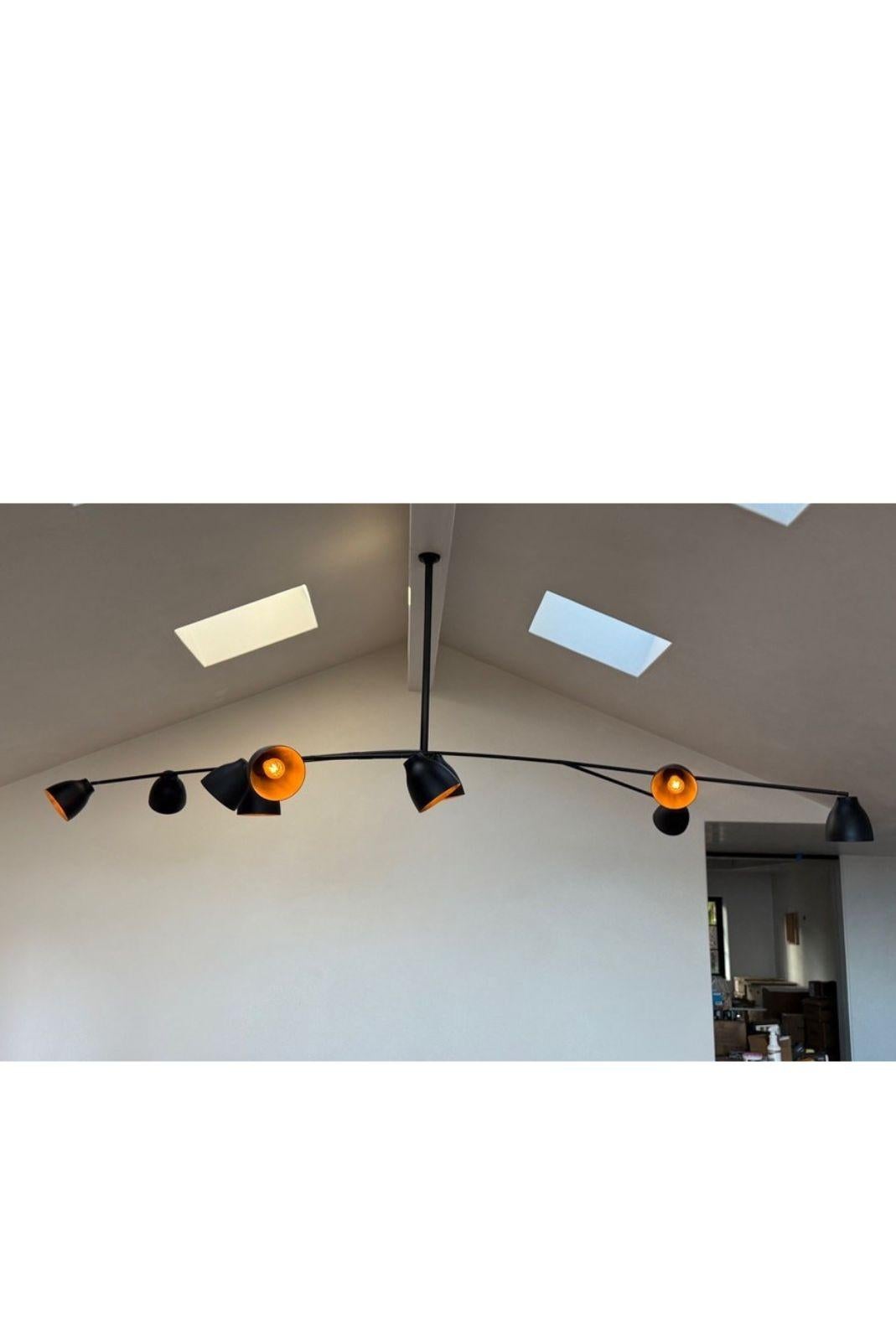 Hand-Crafted Italian Spider Lamp with Articulated  Arms With and 10 Shades - Customizable. For Sale