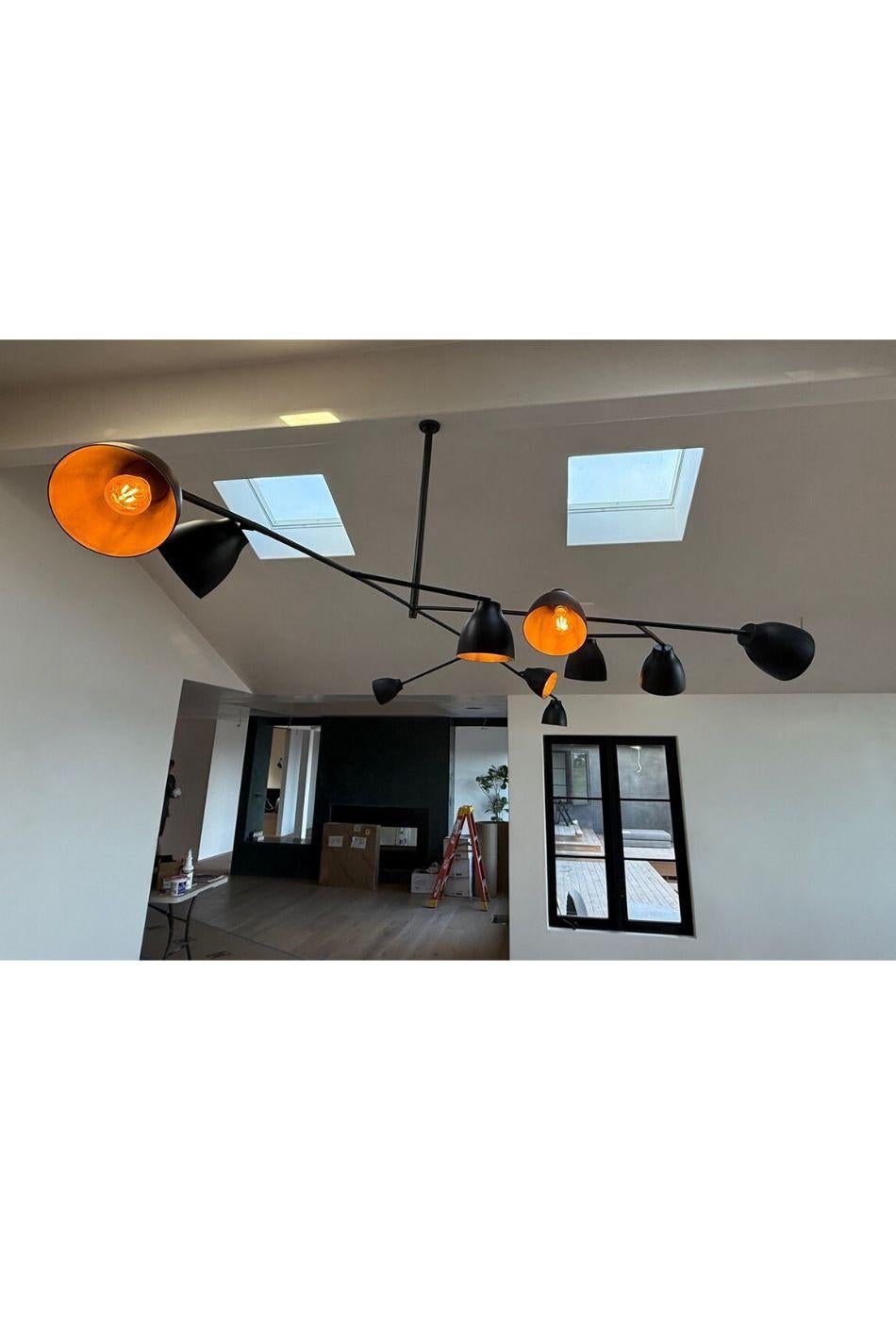 Italian Spider Lamp with Articulated  Arms With and 10 Shades - Customizable. In New Condition For Sale In Carpinteria, CA