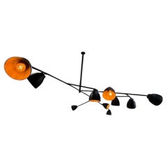 Italian Spider Lamp with Articulated  Arms With and 10 Shades - Customizable.