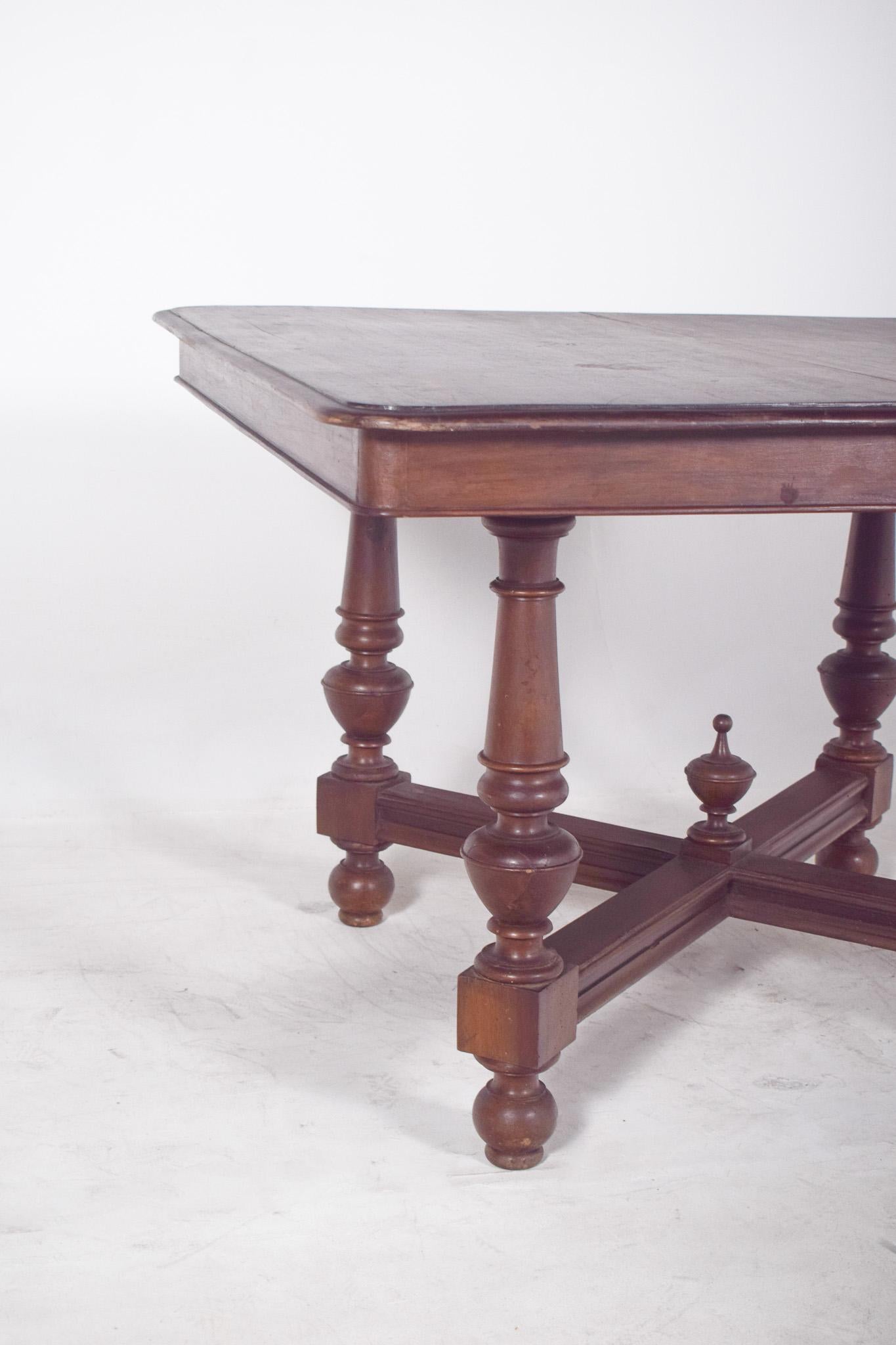 English European Square Extendable Dining Table For Sale