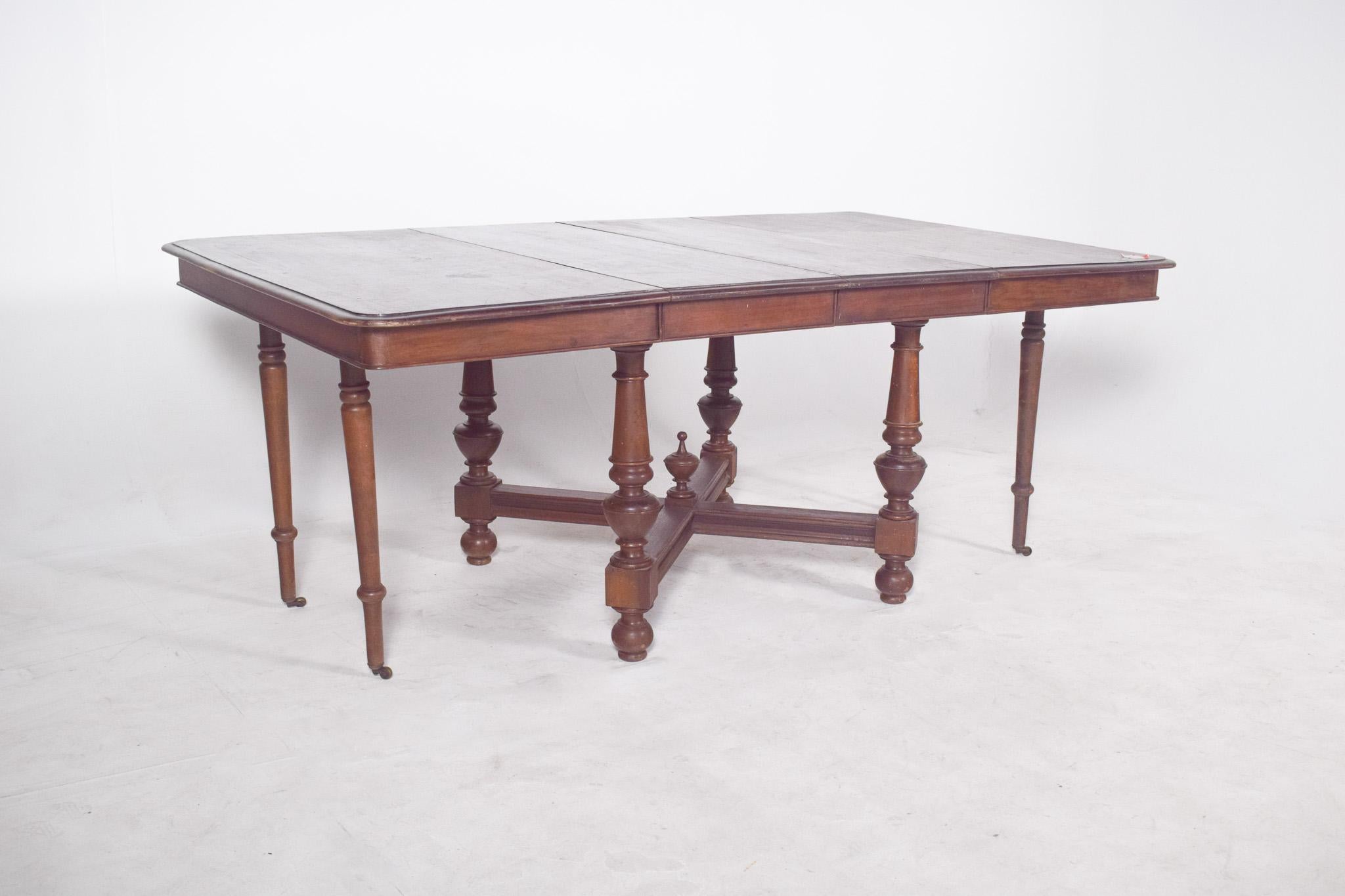 European Square Extendable Dining Table For Sale 1