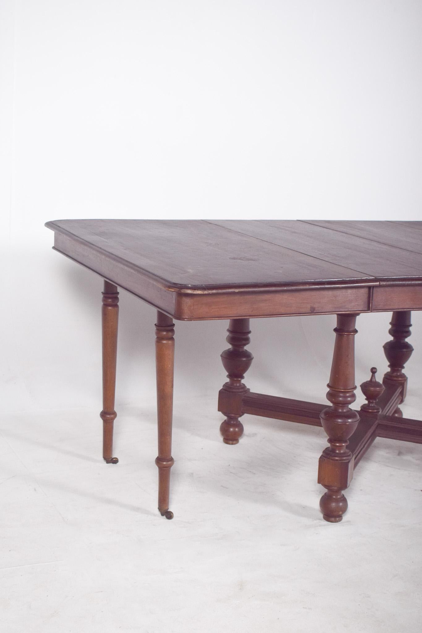 European Square Extendable Dining Table For Sale 2