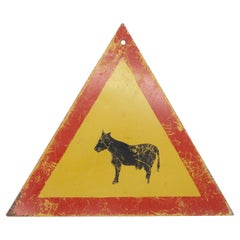European Steel Livestock Cattle Crossing Road Traffic Sign