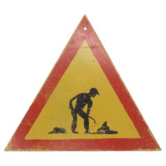 European Steel Road Work Traffic Sign