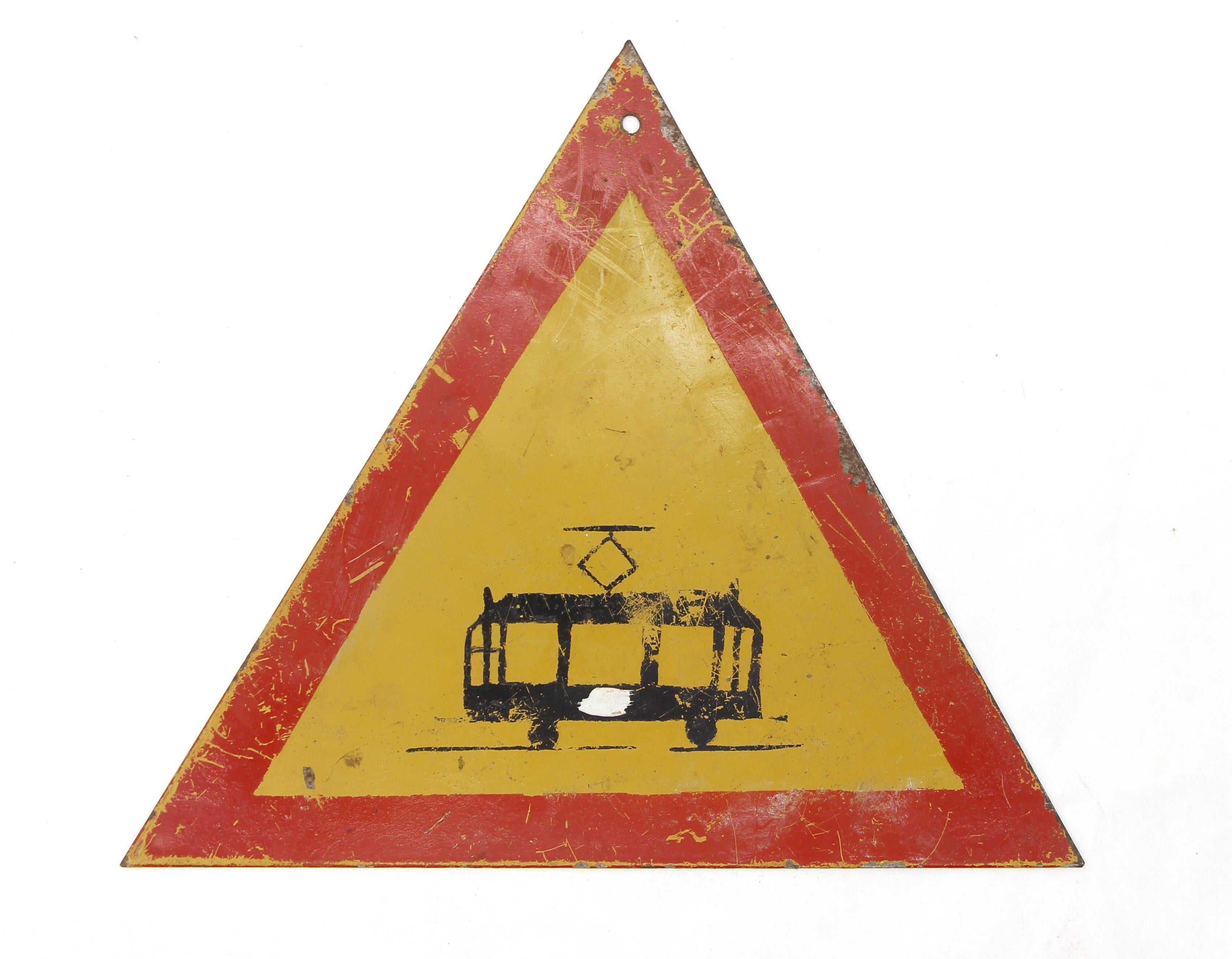 Europeo Cartello stradale triangolare per tram europeo in acciaio