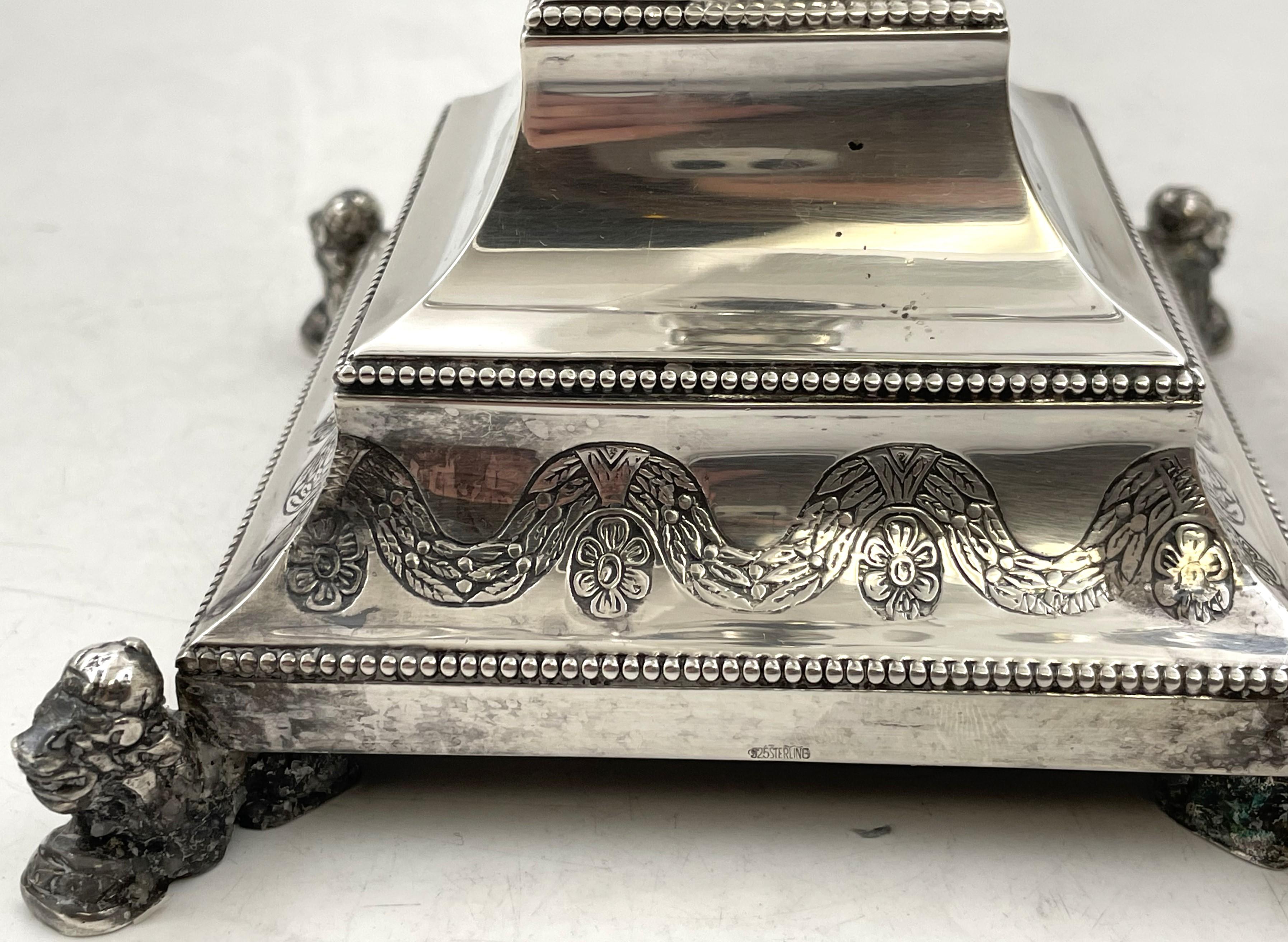 European Sterling Silver Large Hanukkah Menorah For Sale 5