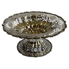 European Sterling Silver Pierced Footed Bowl
