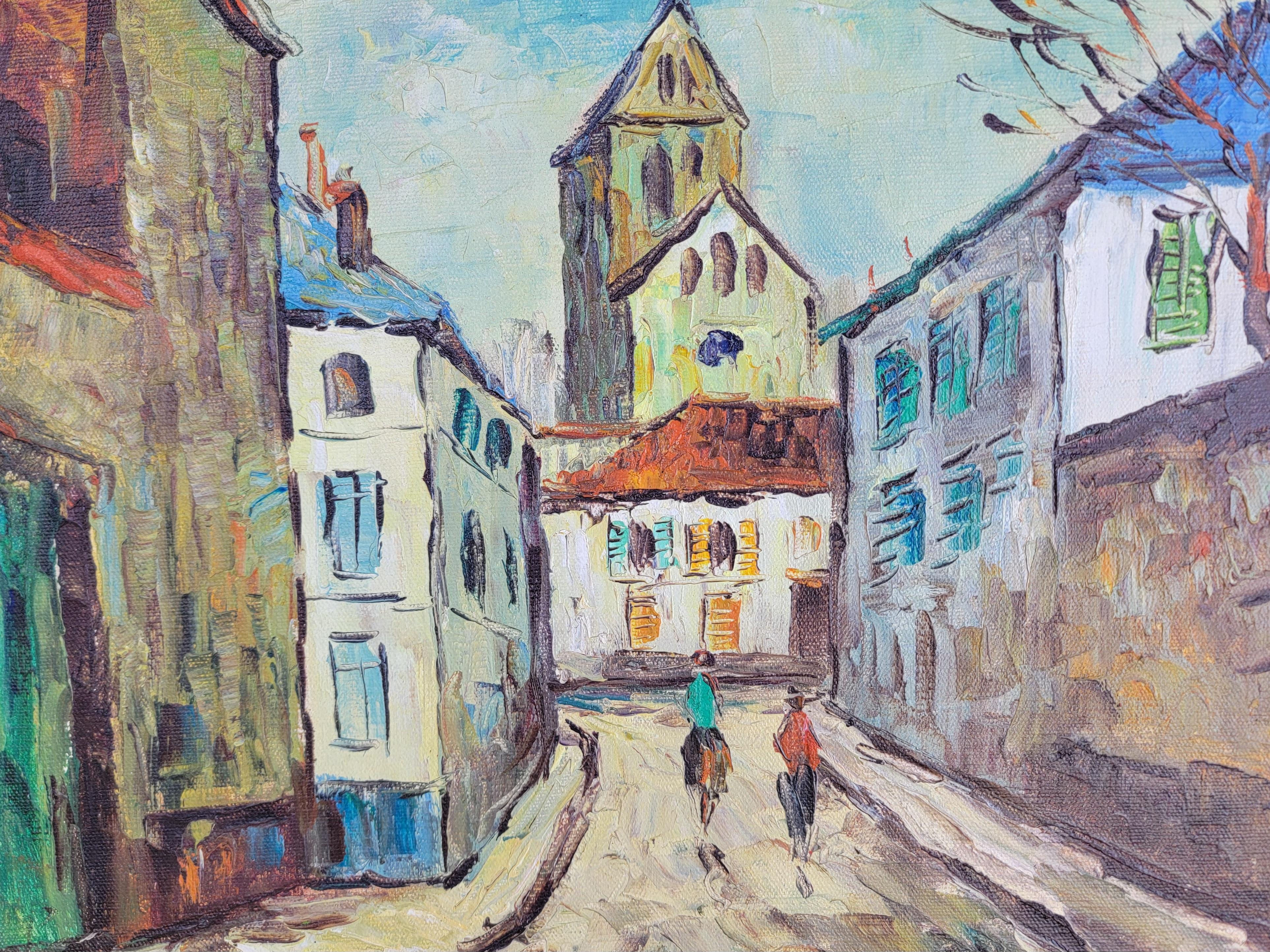 Canvas European Street Scene Street Paintings For Sale