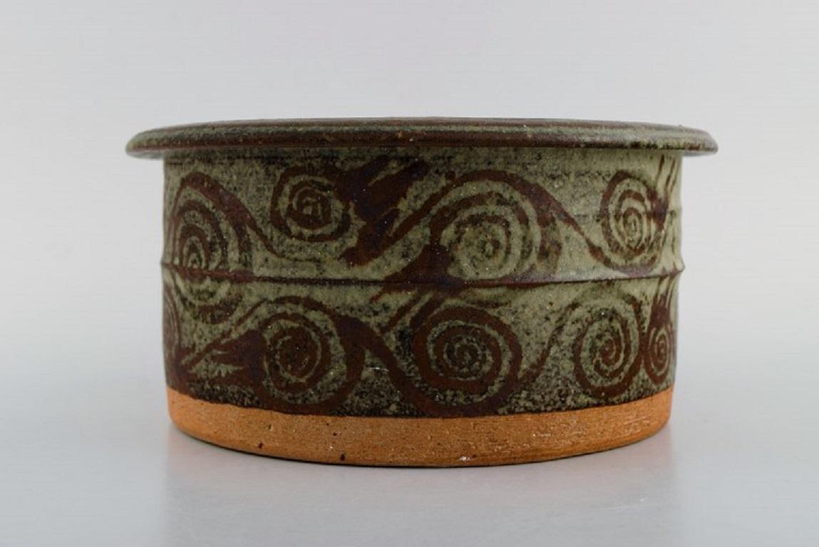 European Studio Ceramicist, Bowl in Glazed Ceramics, Late 20th Century In Excellent Condition For Sale In Copenhagen, DK