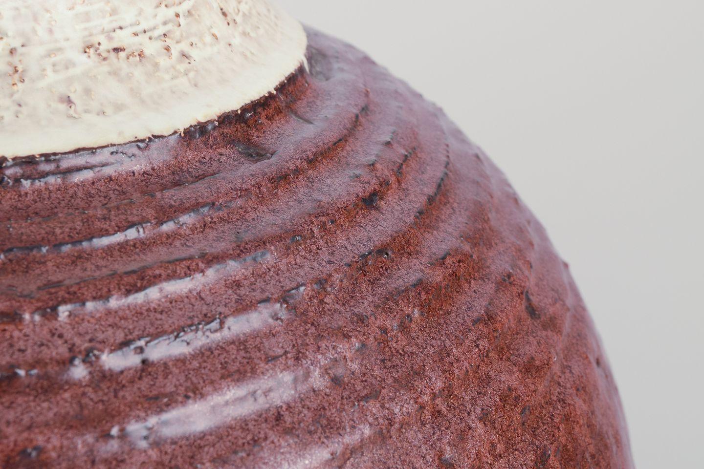Glazed European studio ceramicist. Ceramic floor vase with flowing glaze. 1960s/70s For Sale