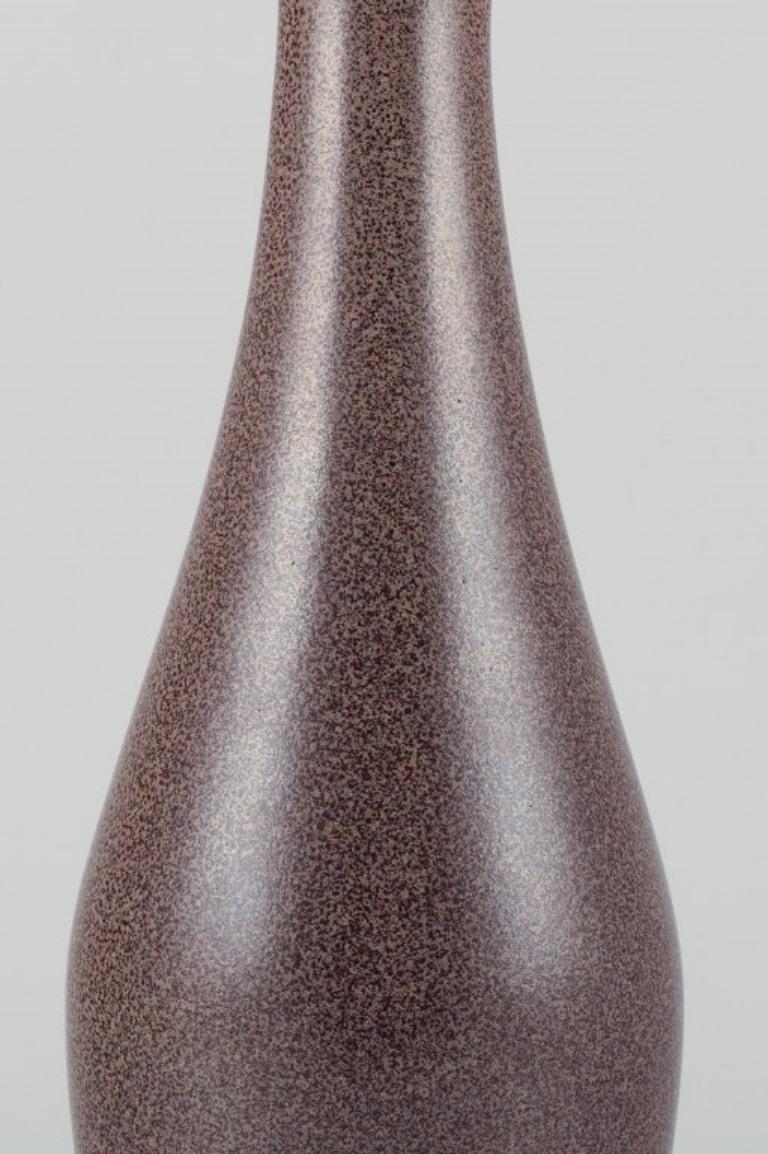 Unknown European studio ceramicist, ceramic vase with speckled glaze in brown tones.  For Sale