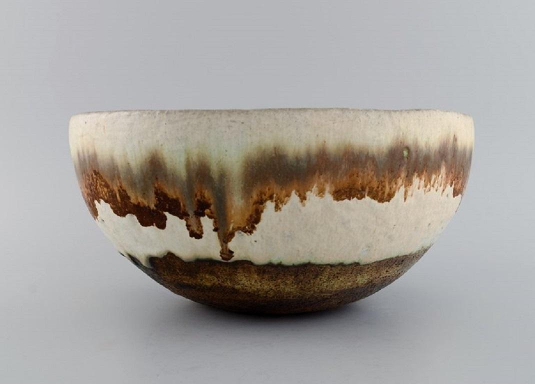 Modern European Studio Ceramicist, Large Unique Bowl in Glazed Ceramics