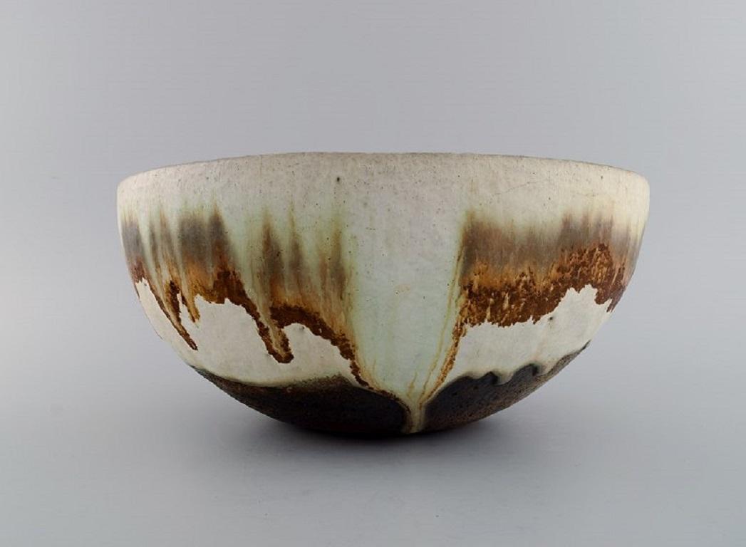 European Studio Ceramicist, Large Unique Bowl in Glazed Ceramics 1