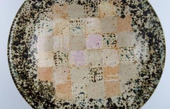 European Studio Ceramicist, Large Unique Bowl in Glazed Stoneware, 1988