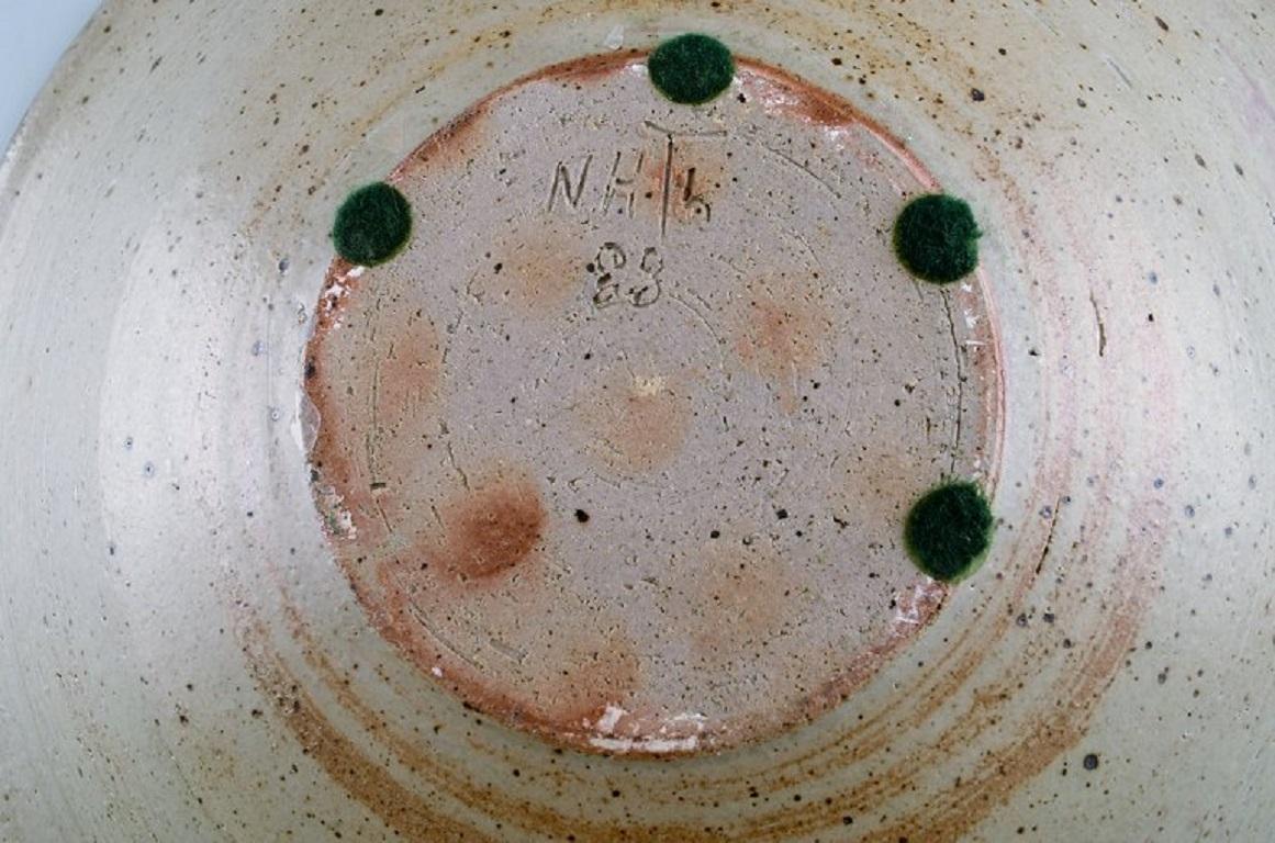 European Studio Ceramicist, Large Unique Bowl in Glazed Stoneware, 1988 For Sale 1