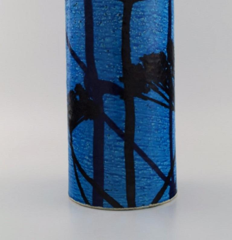 Unknown European Studio Ceramicist, Large Vase in Azure Blue Glazed Stoneware For Sale