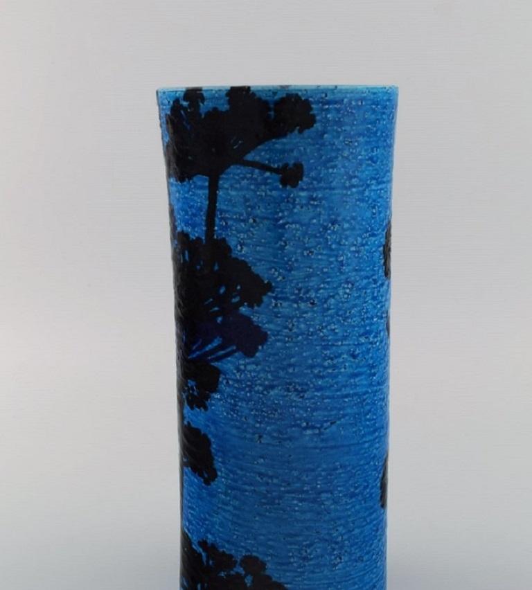 European Studio Ceramicist, Large Vase in Azure Blue Glazed Stoneware In Excellent Condition For Sale In Copenhagen, DK