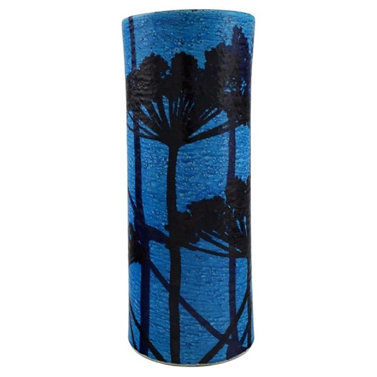 European Studio Ceramicist, Large Vase in Azure Blue Glazed Stoneware ...