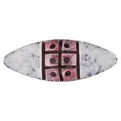 European Studio Ceramicist, Oblong Unique Bowl / Dish in Glazed Ceramics