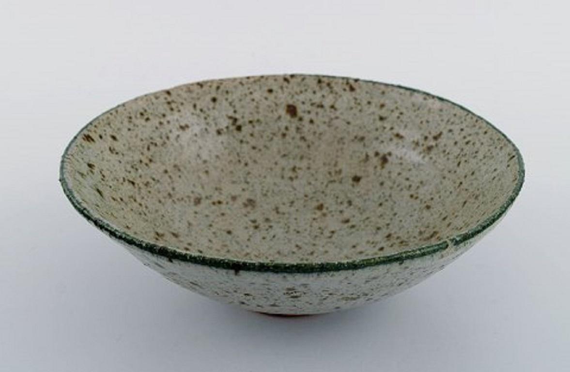 20th Century European Studio Ceramicist, Two Bowls in Glazed Stoneware, Late 20th C For Sale