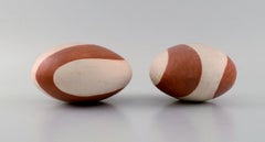 European Studio Ceramicist, Two Rattle Instruments in Glazed Stoneware