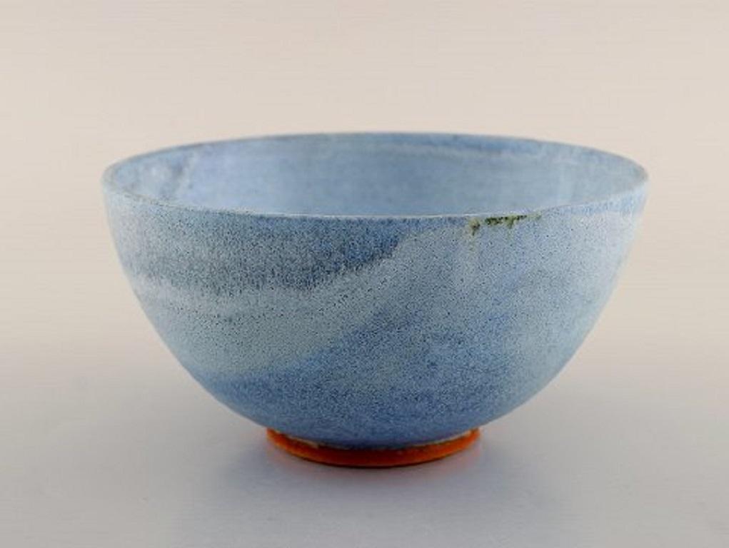 Modern European Studio Ceramicist, Unique Bowl in Glazed Ceramics, 1980s