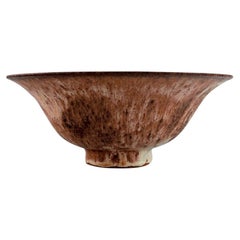 European Studio Ceramicist, Unique Bowl in Glazed Stoneware, Late 20th Century