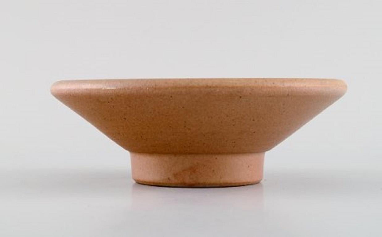 Unknown European Studio Ceramicist, Unique Bowl on Foot in Hand-Painted Glazed Stoneware For Sale