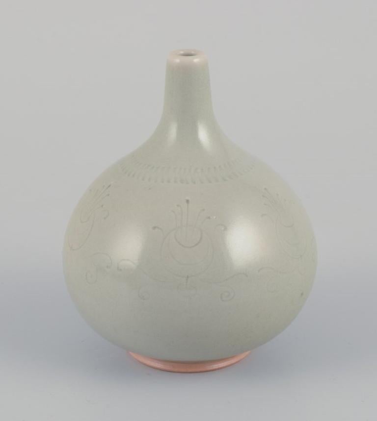 Céramiste d'atelier européen. Bol et vase unique en céramique Ca. 1980s Excellent état - En vente à Copenhagen, DK