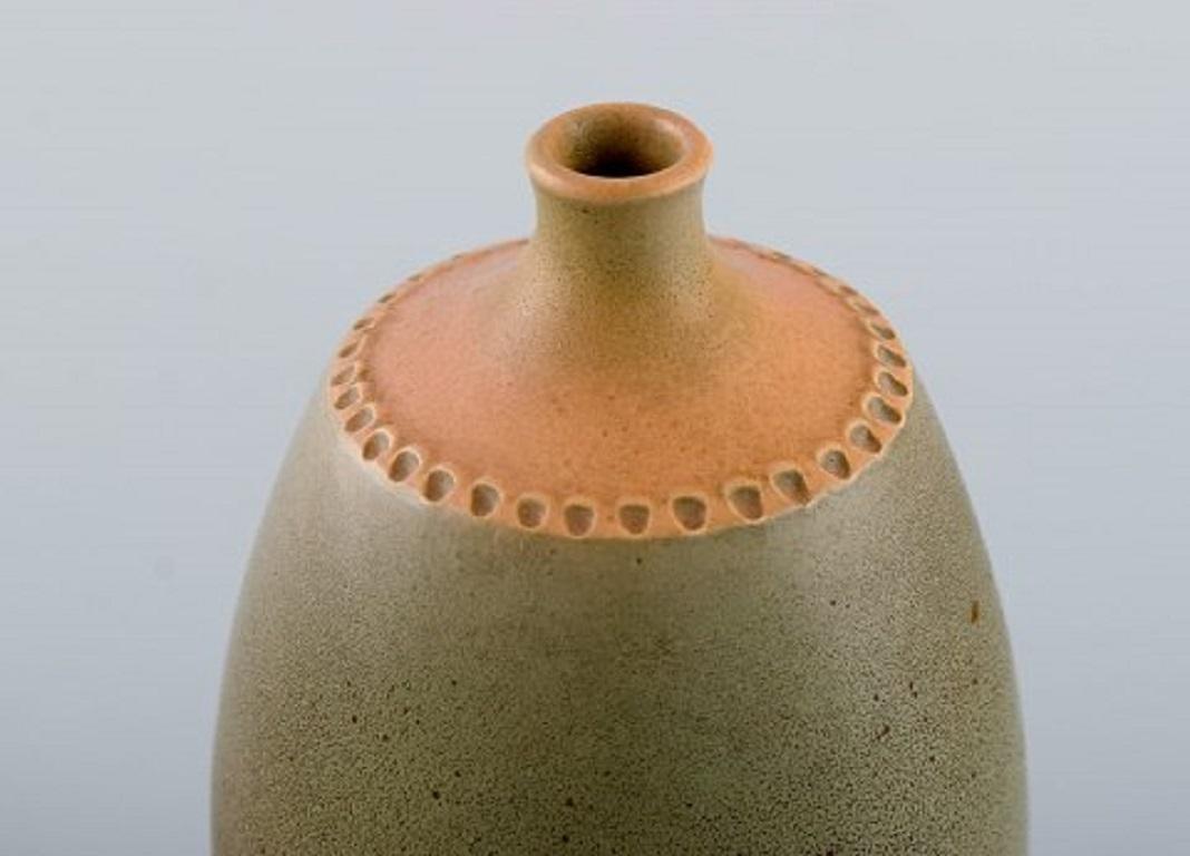 Modern European Studio Ceramicist, Unique Vase in Glazed Ceramics, 1970s
