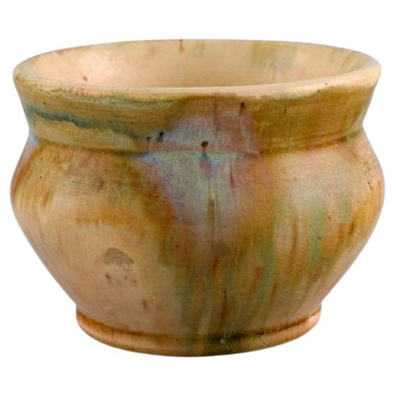 Europäischer Studio-Keramikkünstler, einzigartige Vase aus glasierter Keramik, Mitte des 20. Jahrhunderts