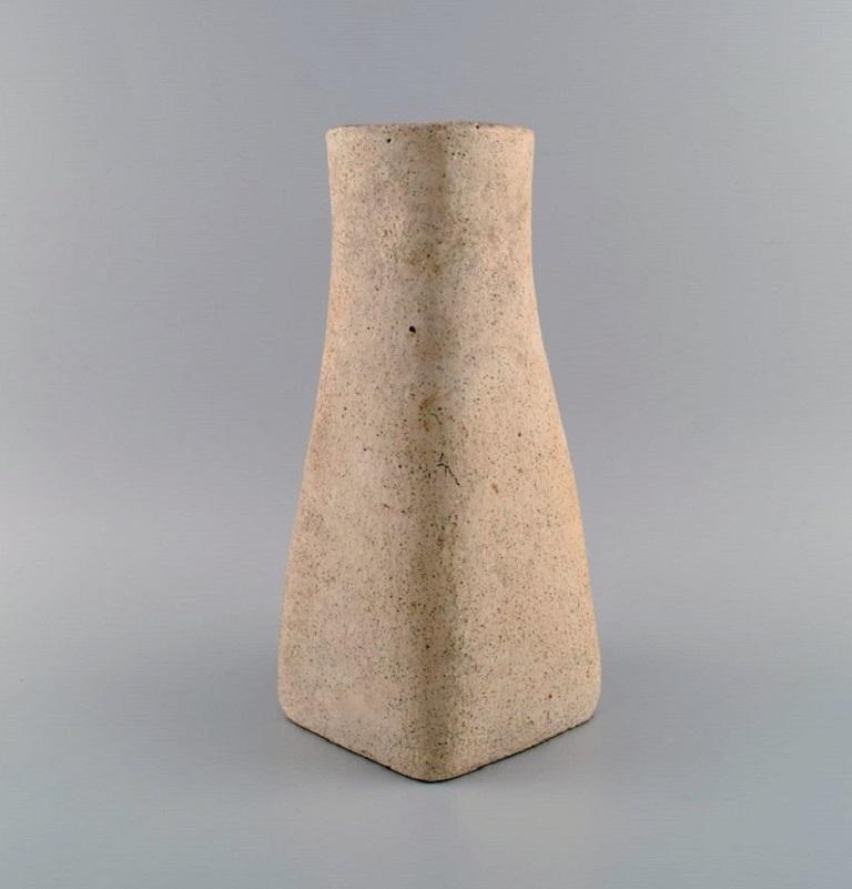 Mid-Century Modern European Studio Ceramicist, Unique Vase in Glazed Stoneware, 1960s/70s