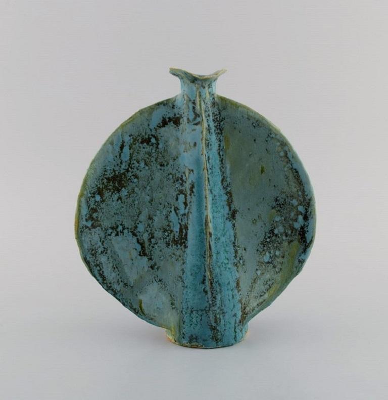 Europäischer Studio-Keramikkünstler, einzigartige Vase aus glasiertem Steingut, 1970er Jahre im Zustand „Hervorragend“ in København, Copenhagen