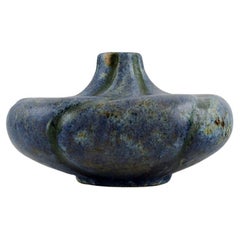 European Studio Ceramicist, Unique Vase in Glazed Stoneware, 1970s