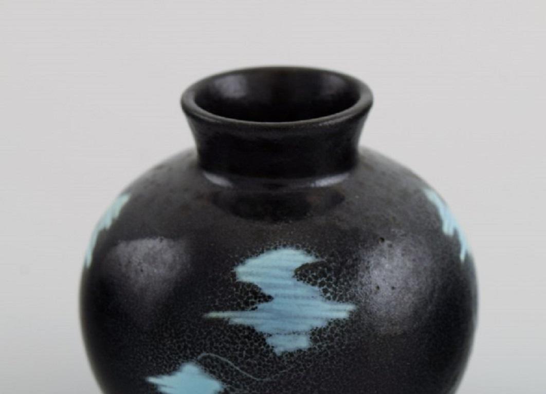 Unknown European Studio Ceramicist, Unique Vase in Glazed Stoneware For Sale
