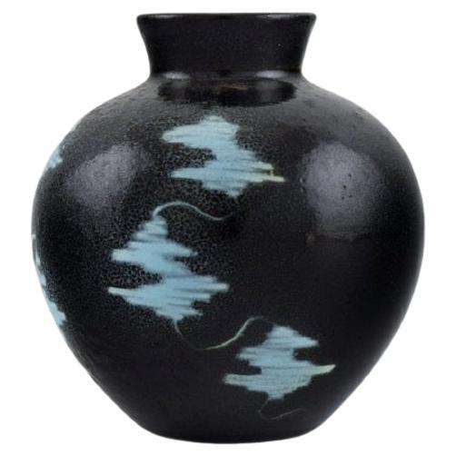Europäischer Studio-Keramikkünstler, einzigartige Vase aus glasiertem Steingut