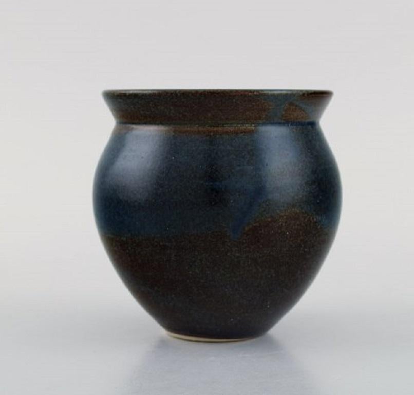 Unknown European Studio Ceramicist, Unique Vase in Glazed Stoneware, Late 20th C For Sale