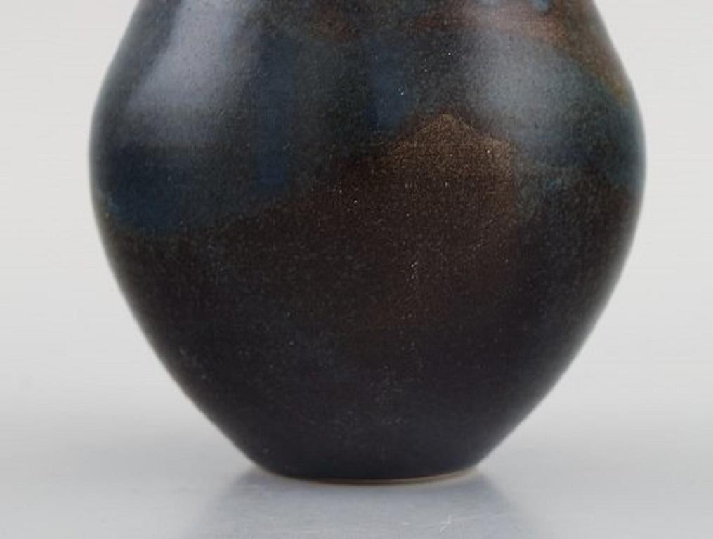 20th Century European Studio Ceramicist, Unique Vase in Glazed Stoneware, Late 20th C For Sale