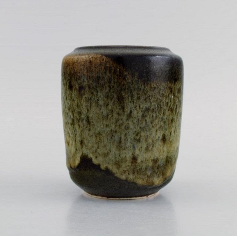 Modern European Studio Ceramicist, Unique Vase in Glazed Stoneware, Late 20th Century For Sale