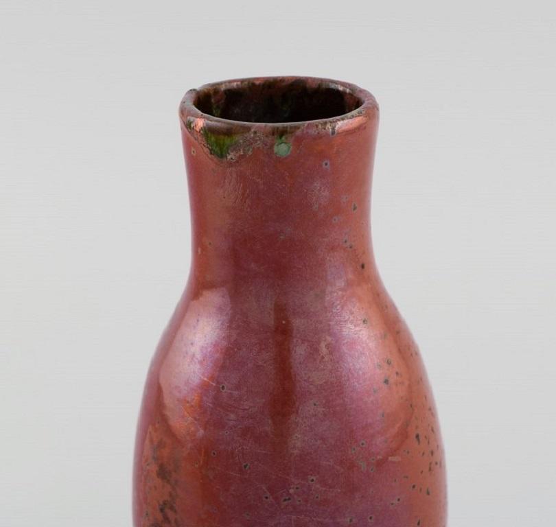 Unknown European Studio Ceramicist, Unique Vase in Glazed Stoneware, Mid-20th C. For Sale