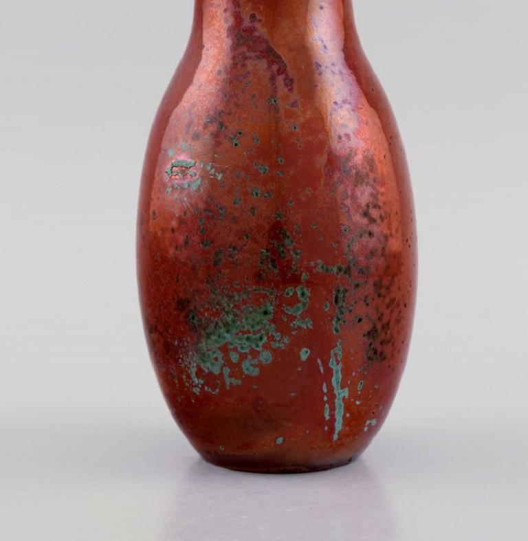 Europäische Studio-Keramikerin, einzigartige Vase aus glasiertem Steingut, Mitte des 20. Jahrhunderts. im Zustand „Hervorragend“ im Angebot in Copenhagen, DK