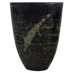 European Studio Ceramicist, Unique Vase in Glazed Stoneware with Lizard