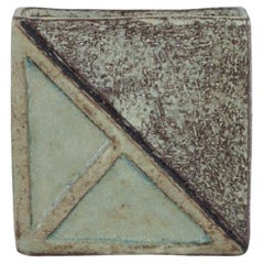 Vintage European Studio Ceramicist, Unique Vase in Shades of Brown and White