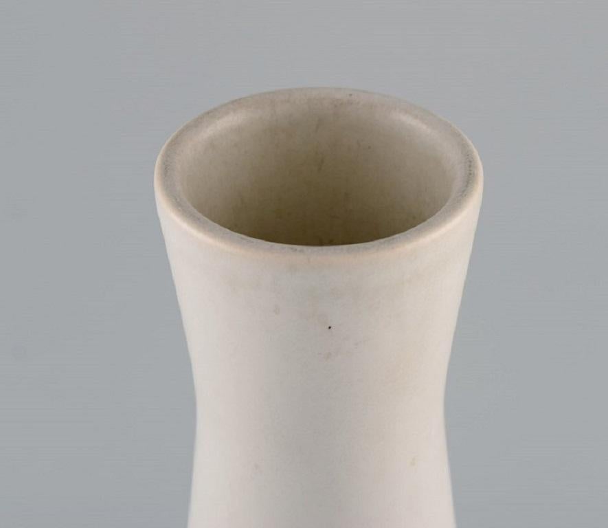 Modern European Studio Ceramicist, Unique Vase in White Glazed Ceramics For Sale