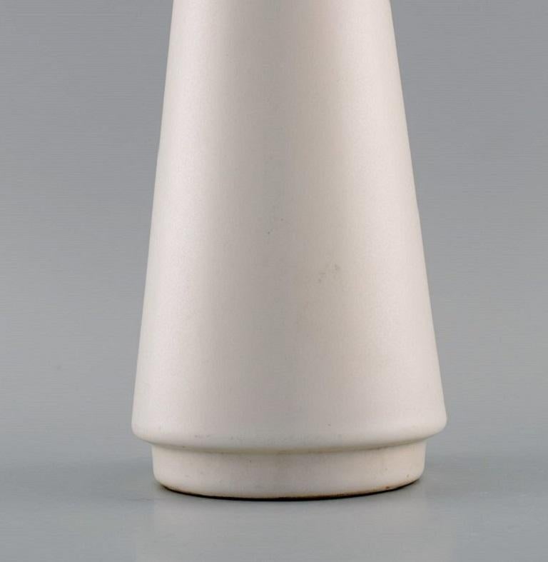European Studio Ceramicist, Unique Vase in White Glazed Ceramics In Excellent Condition For Sale In Copenhagen, DK