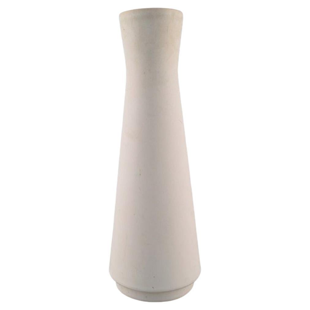 European Studio Ceramicist, Unique Vase in White Glazed Ceramics For Sale