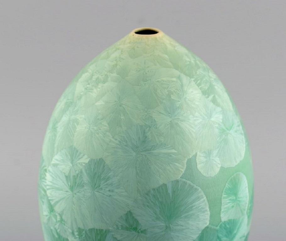 Unknown European Studio Ceramicist, Vase in Glazed Stoneware, Late 20th C For Sale