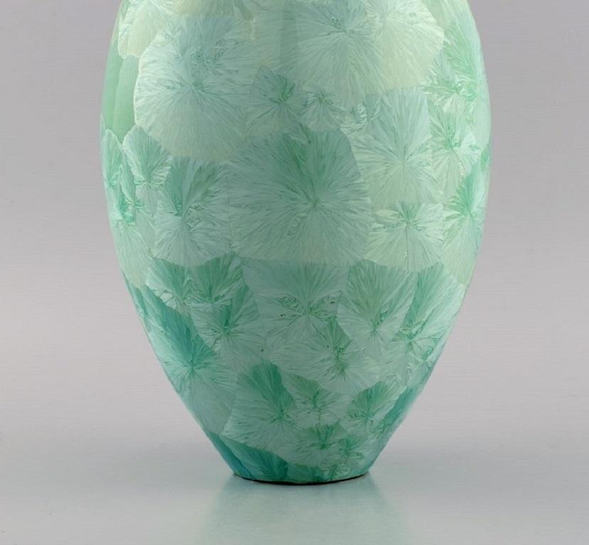 20th Century European Studio Ceramicist, Vase in Glazed Stoneware, Late 20th C For Sale
