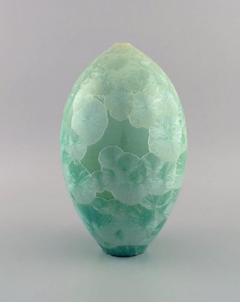 European Studio Ceramicist, Vase in Glazed Stoneware, Late 20th C For Sale 1