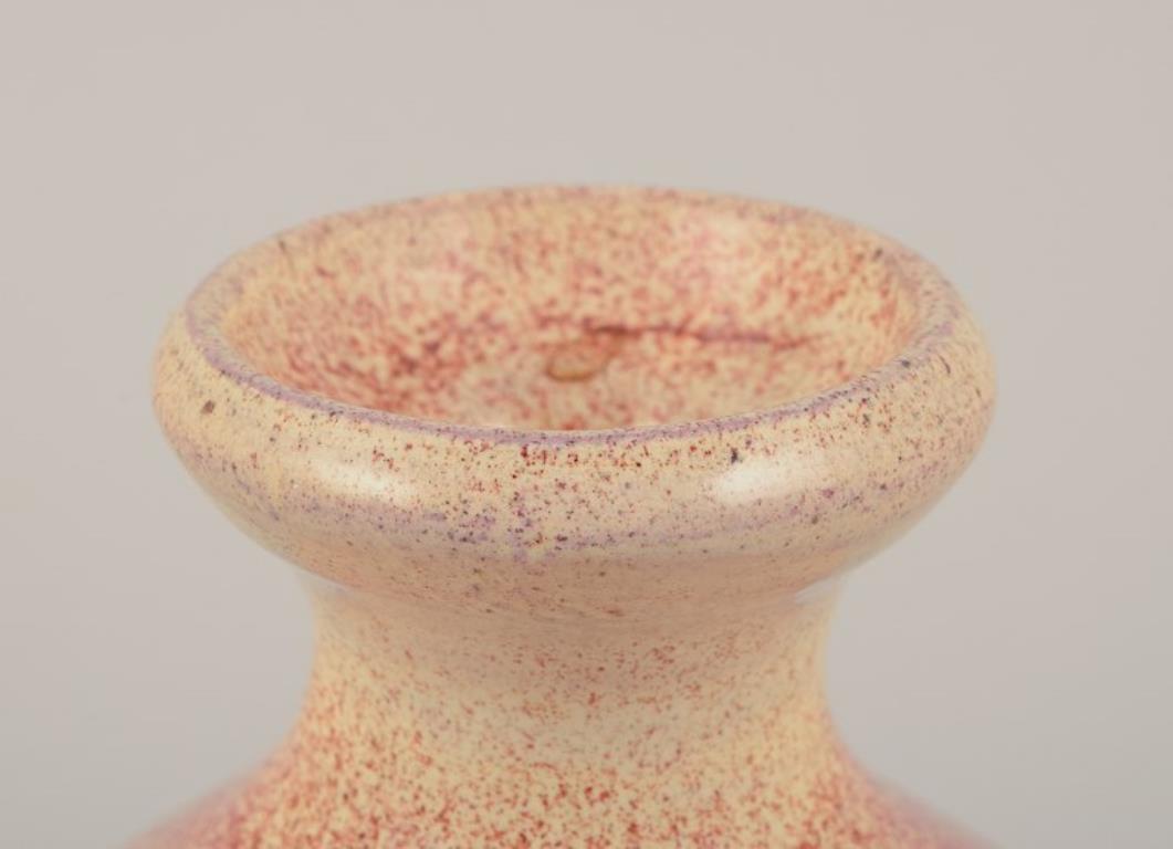 European Studio Ceramist. Ceramic vase in round shape. 1980s In Excellent Condition For Sale In København, Copenhagen